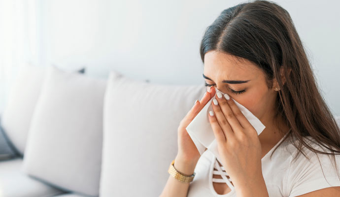 Allergy affected person due to poor indoor air quality