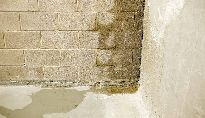 Water leak inside of a wall