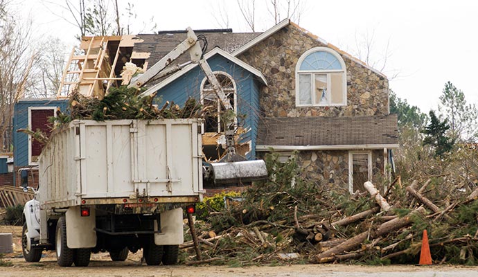 Wind Damaged property cleaning